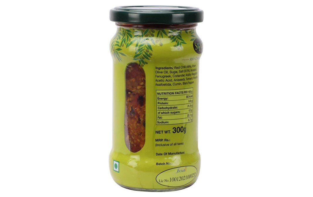 Soul Olive Oil Red Chilli Pickle    Glass Jar  300 grams